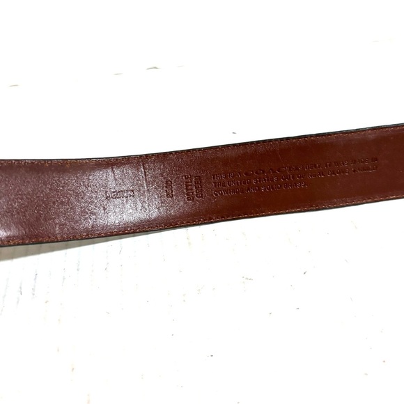 Coach Dark Green Leather Belt with Gold Buckle size M - Picture 6 of 7